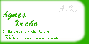 agnes krcho business card